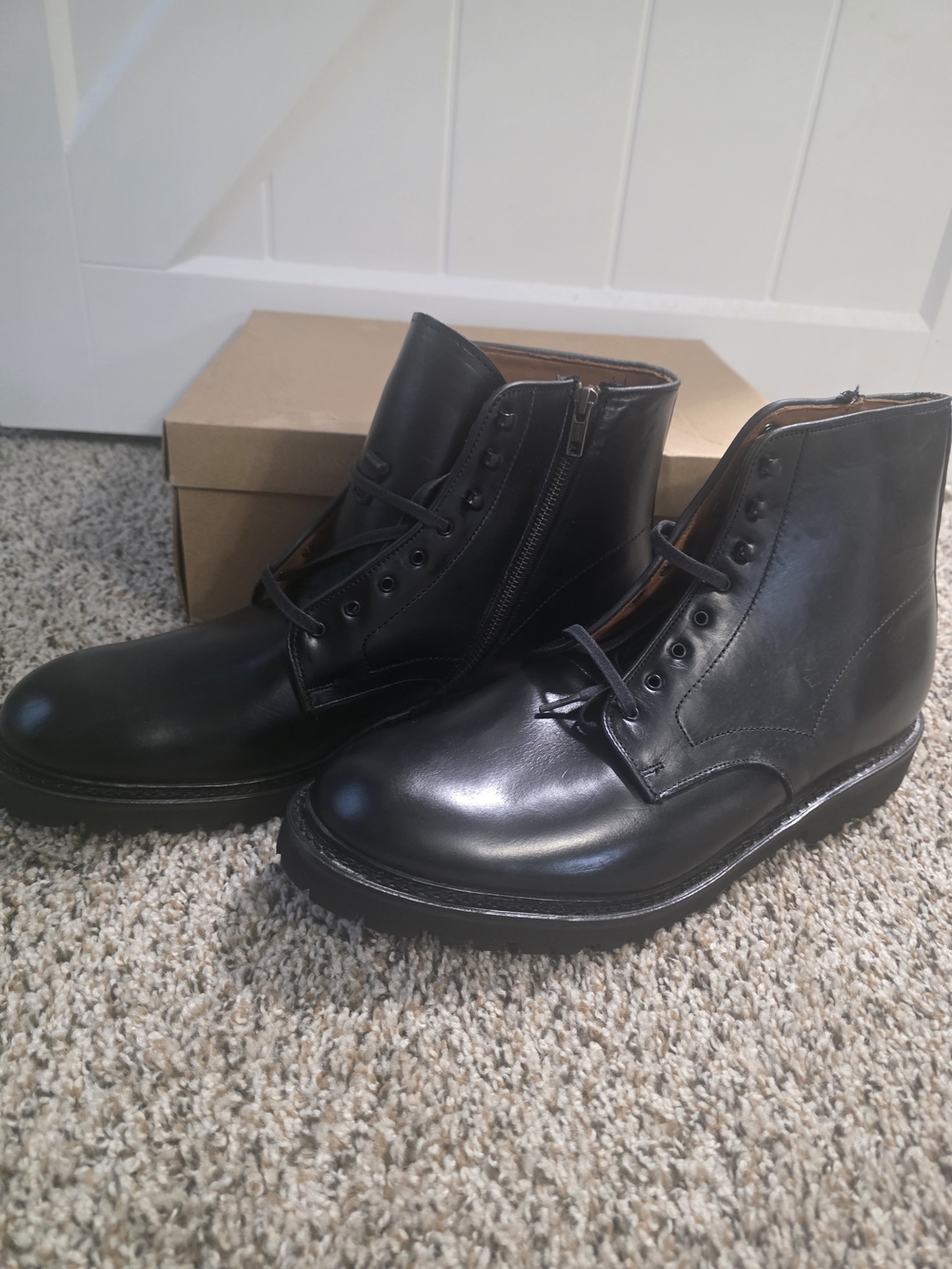 Men's Allen Edmonds Black Leather Lace-Up Boots